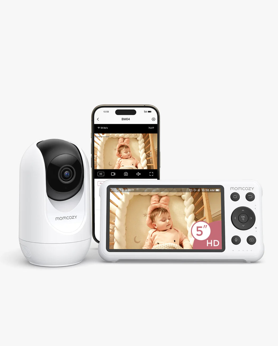 Vigilabebés Inteligente Momcozy de 5 Pulgadas con Modo Dual - BM04